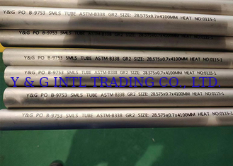 Τύπος τιτανίου χωρίς συγκόλληση ASTM B338 με ρύπανση 0,1%
